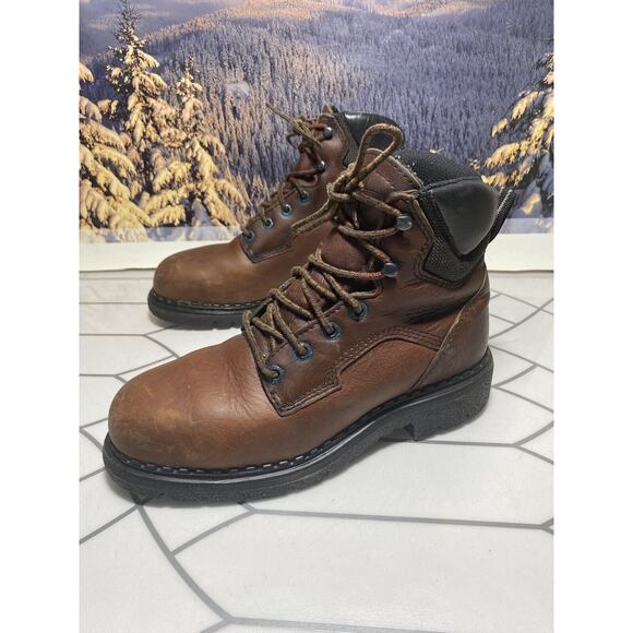 RED WING 2326 Brown Leather Boots STEEL TOE Oil Resistant Men\'s Size 6 main image 10